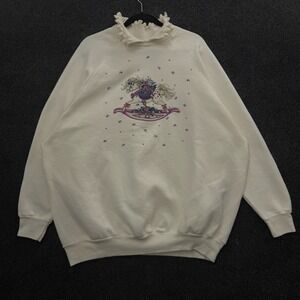 Vintage 90s Gopher Sport Rocking Horse Lace Collar Sweatshirt White 3X USA Made